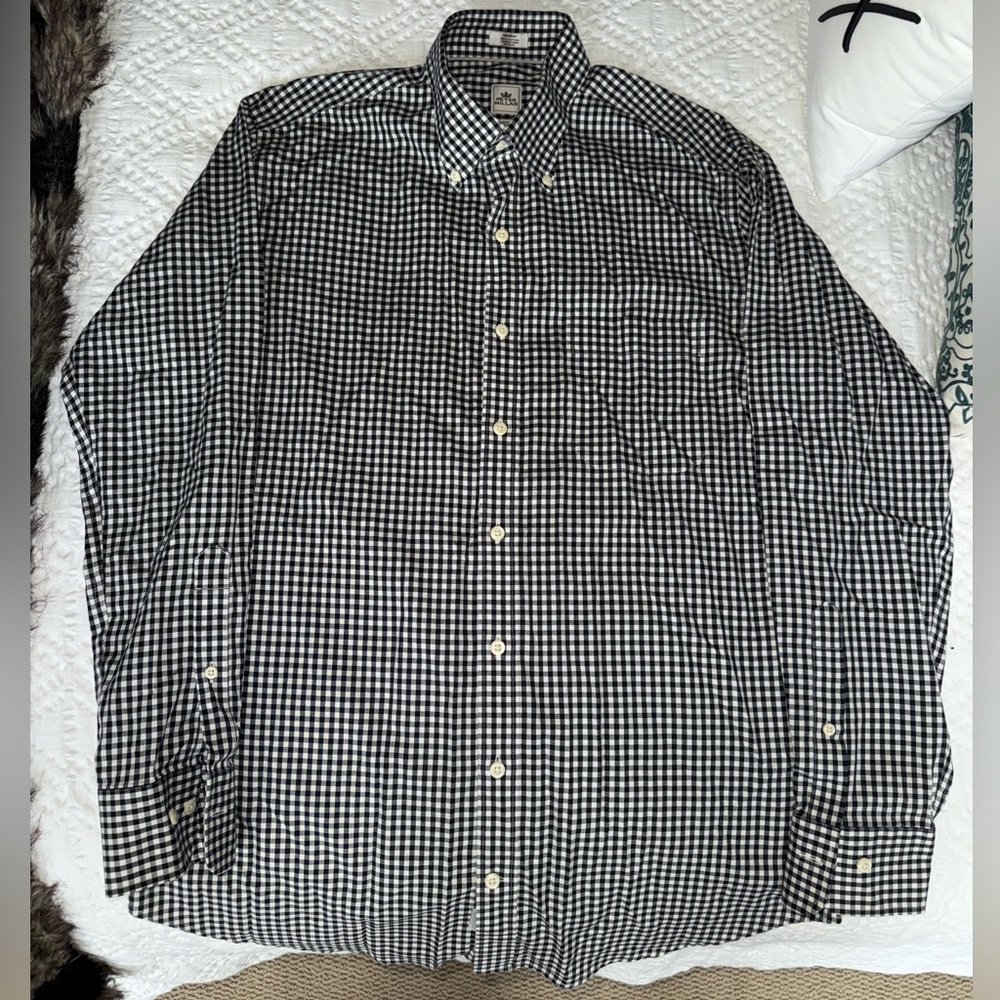 Peter Millar Black Button Down Shirt